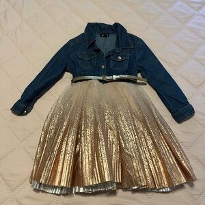 Zunie Denim and Gold Sparkle Dress